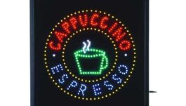 Sign Cappuccino Espresso with LEDs