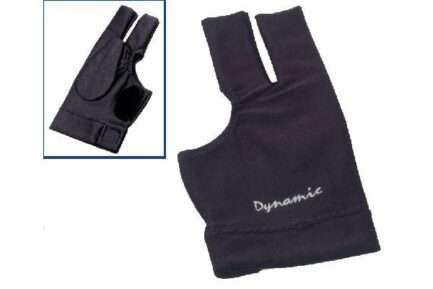 Glove Dynamic Deluxe 2, 3-finger, open, black, Lycra, leather patch