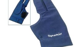 Glove Dynamic Deluxe 2, 3-finger, open, blue, Lycra, leather patch