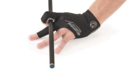 Billiard Glove, Predator Second Skin, 3-Finger, black-grey, to wear on left hand, L&XL
