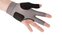 Billiard Glove, Predator Second Skin, 3-Finger, black-grey, to wear on left hand, L&XL