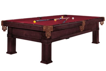 Billiard Table, Pool, Bern, 8 ft., Old Brown, Club Cloth burgundy