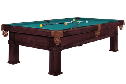 Billiard Table, Pool, Bern, 8 ft., Old Brown, Simonis 760 blue green