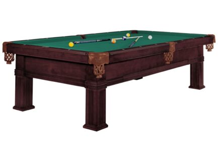 Billiard Table, Pool, Bern, 8 ft., Old Brown, Club Cloth yellow green