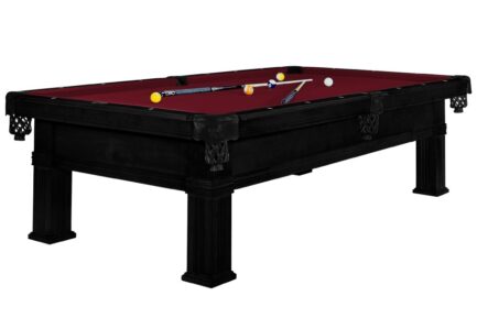 Billiard Table, Pool, Bern, 8 ft., Black, Club Cloth burgundy