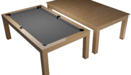 Pool Table / Dining Table, Diner, oak, Pool, 6 ft., Club Cloth grey