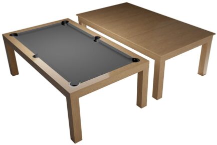 Pool Table / Dining Table, Diner, oak, Pool, 7 ft., Club Cloth grey