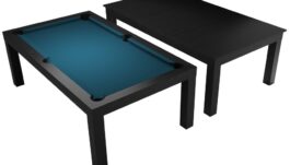 Pool Table / Dining Table, Diner, 7 ft., Matt-Black, Club Cloth electric blue