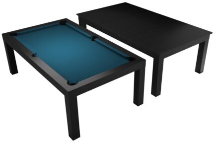 Pool Table / Dining Table, Diner, 7 ft., Matt-Black, Club Cloth electric blue