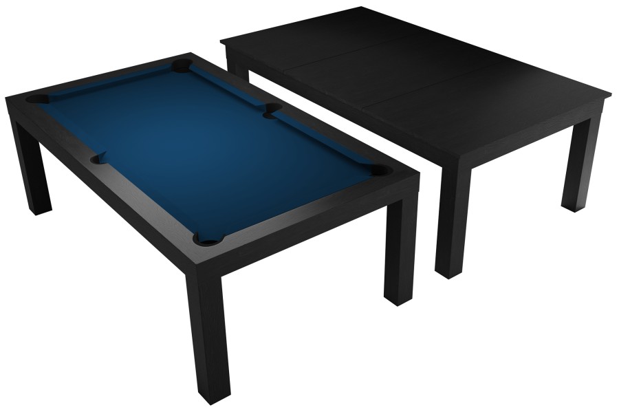 Pool Table / Dining Table, Diner, 7 ft., Matt-Black, Club Cloth royal blue