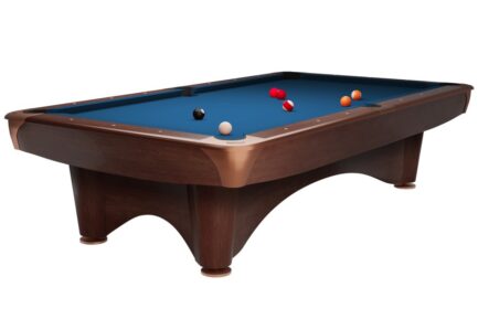 Billiard Table Dynamic III, brown, Pool, 9 ft., Simonis 860 royal blue