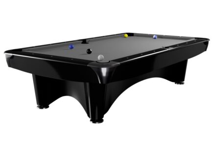 Billiard Table Dynamic III, shining black, Pool, 8 ft., Simonis 860 grey