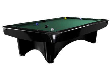 Billiard Table Dynamic III, shining black, Pool, 8 ft, Simonis 760 yellow green
