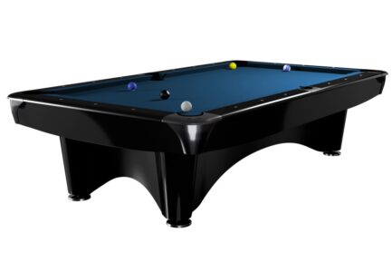 Billiard Table Dynamic III, shining black, Pool, 8 ft, Simonis 760 royal blue