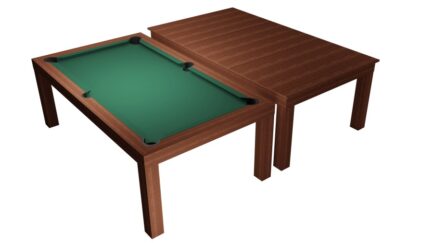 Pool Table / Dining Table,  Mozart, 7 ft., mahogany, Club Cloth yellow green