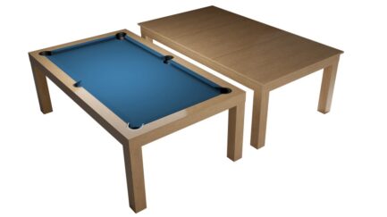 Pool Table / Dining Table, Mozart, 7 ft., oak, Club Cloth electric blue