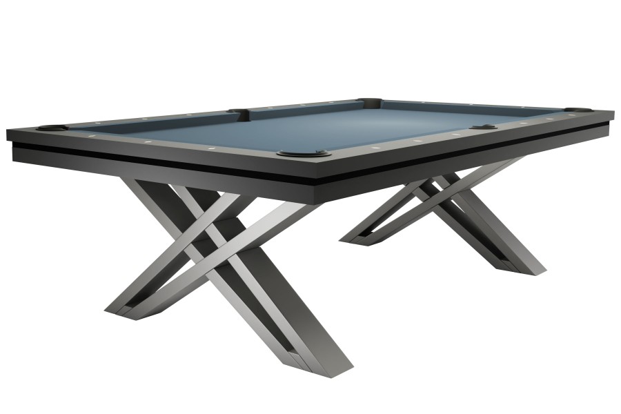Pool Table / Dining Table, Pierce, 8 ft., Dark Grey, Simonis 760 powder blue