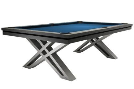 Pool Table / Dining Table, Pierce, 8 ft., Dark Grey, Simonis 760 royal blue