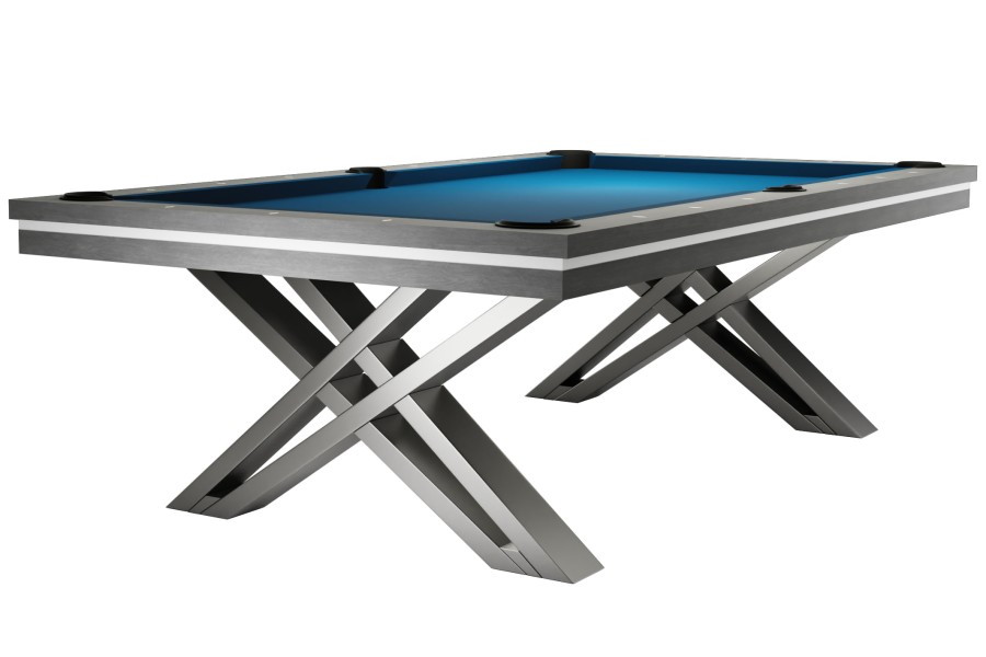 Pool Table / Dining Table, Rasson Pierce, 8 ft., Light Grey, Simonis 760 tournament blue