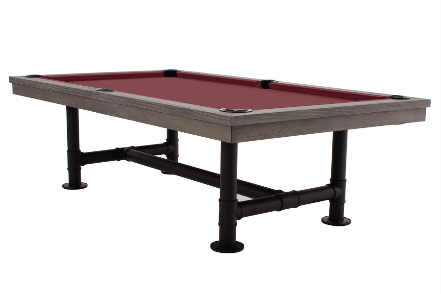 Billiard Table, Pool, Rasson Bedford, grey, 7 ft., Club Cloth burgundy