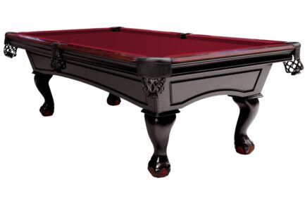 Billiard Table, Pool, Dover, 8 ft., Black, Simonis 860 burgundy
