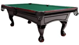 Billiard Table, Pool, Dover, 8 ft., Black, Club Cloth yellow green