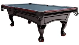 Billiard Table, Pool, Dover, 8 ft., Black, Simonis 860 powder blue
