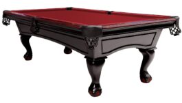 Billiard Table, Pool, Dover, 8 ft., Black, Simonis 760 red