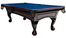 Billiard Table, Pool, Dover, 8 ft., Black, Simonis 860 royal blue