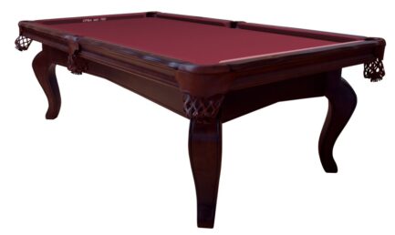 Billiard Table, Pool, Salem, 8 ft., walnut, Simonis 760 burgundy