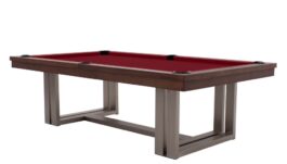 Pool Table / Dining Table, Rasson Trillium, 8 ft., Walnut, Club Cloth burgundy