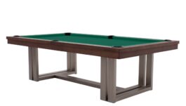 Pool Table / Dining Table, Rasson Trillium, 8 ft., Walnut, Standard Cloth yellow green