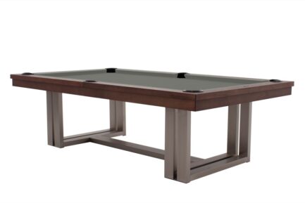 Pool Table / Dining Table, Rasson Trillium, 8 ft., Walnut, Simonis 860 grey