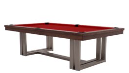 Pool Table / Dining Table, Rasson Trillium, 8 ft., Walnut, Simonis 860 red