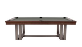 Pool Table / Dining Table, Rasson Trillium, 8 ft., Walnut, Standard Cloth yellow green