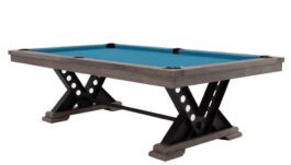 Pool Table / Dining Table, Rasson Vienna, 8 ft., Silver Mist, Club Cloth elektric blue