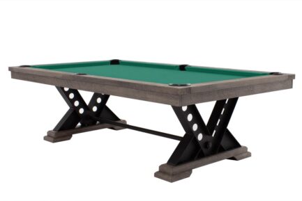 Pool Table / Dining Table, Rasson Vienna, 8 ft., Silver Mist, Club Cloth yellow green