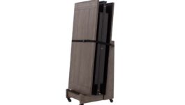 Caddy for transporting cover plates, stained gray