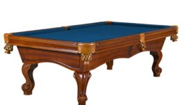 Billiard Table, Pool, York, 8 ft., antique brown, 8 ft., Simonis 760 royal blue
