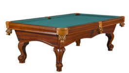 Billiard Table, Pool, York, 8 ft., antique brown, 8 ft., Simonis 860 blue green