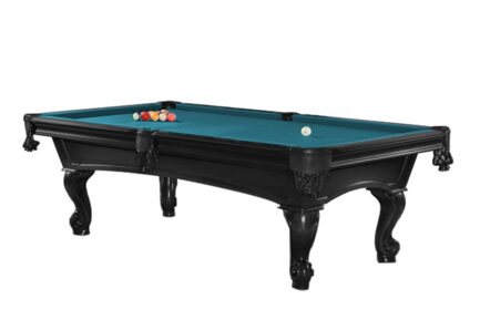 Billiard Table, Pool, Shelton, 8 ft., Black, 8 ft., Simonis 760 electric blue