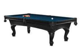 Billiard Table, Pool, Shelton, 8 ft., Black, 8 ft., Simonis 760 royal blue