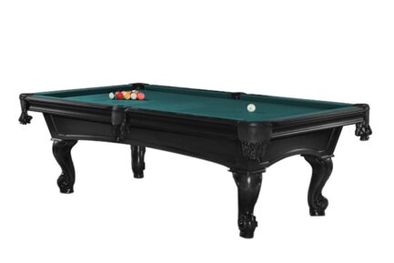 Billiard Table, Pool, Shelton, 8 ft., Black, 8 ft., Simonis 760 blue green