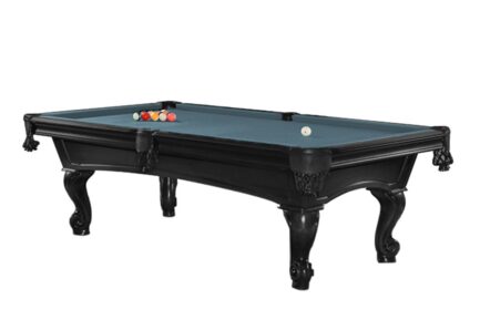 Billiard Table, Pool, Shelton, 8 ft., Black, 8 ft., Simonis 760 powder blue