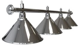 Billiard Lamp Elegance, silver, 4 Bells, Ø 35 cm, 180 cm