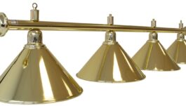 Billiard Lamp Elegance, brass, 4 Bells, Ø 35 cm, 180 cm