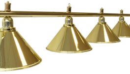 Billiard Lamp Elegance, brass, 6 Bells, Ø 35 cm, 310 cm