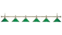 Billiard Lamp Evergreen, green, 6 Bells, Ø 35 cm, 310 cm