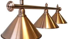 Billiard Lamp Elegance, bronze, 3 Bells, Ø 35 cm, 150 cm