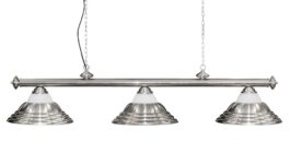 Pool Table Light, Adagio, 3 Lampshades, Grey, Ø 40 cm, 150 cm